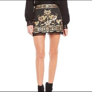 Chelsea & Violet Black Sequined Mini Skirt